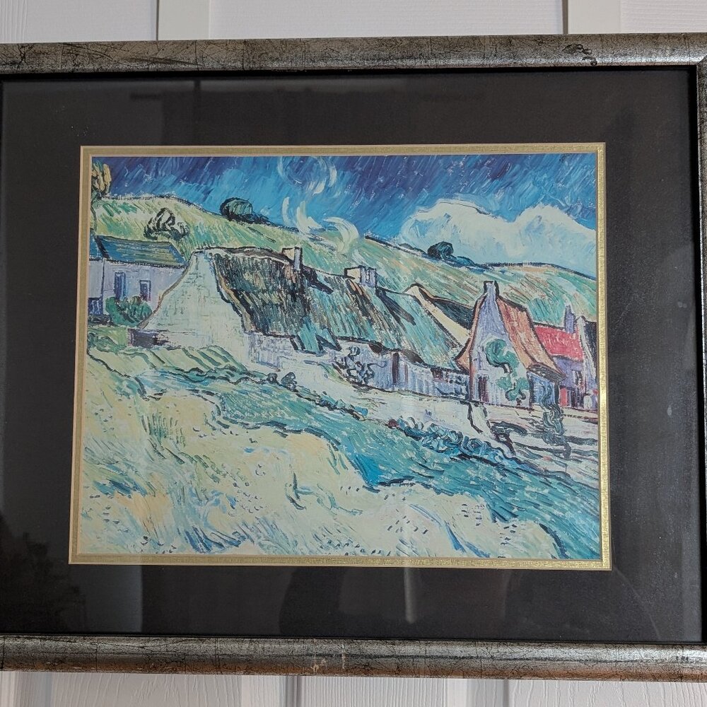 Van Gogh: Thatched Cottages at Cordeville - Framed Print (21.5"w / 17.5"h)